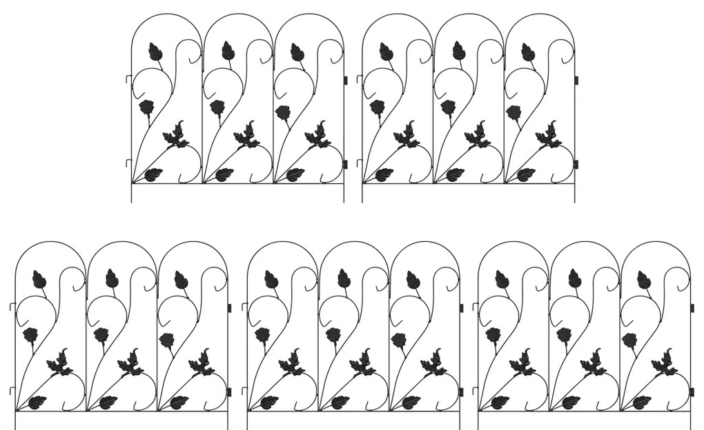 vidaXL Φράχτης Κήπου Καφασωτά Μαύρο 307 x 54,5 x 0,3 εκ