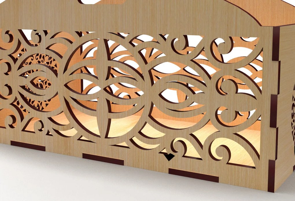 Σετ των 2 Intra απο ξύλο plywood 3mm-4mm πάχος - Διακοσμητικό κουτί δώρου Ξύλινο κουτί κοπής με λέιζερ Δίασταση 15x15 cm INTRAFABR-83158613