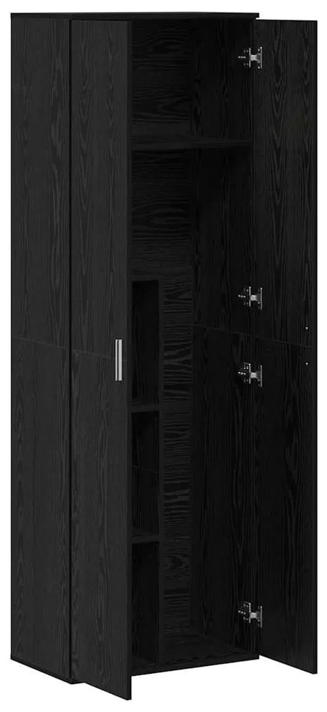 vidaXL Highboard Μαύρη δρυς 60 x 35 x 180 εκατοστά Επεξεργασμένο ξύλο