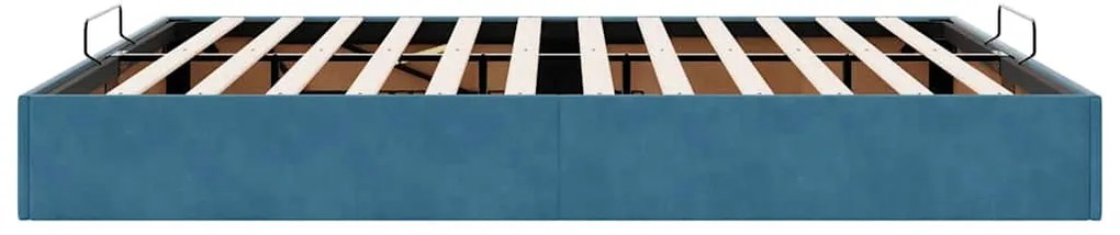 Οθωμανικό πλαίσιο κρεβατιού χωρίς στρώμα Σκούρο μπλε Velvet 3310977