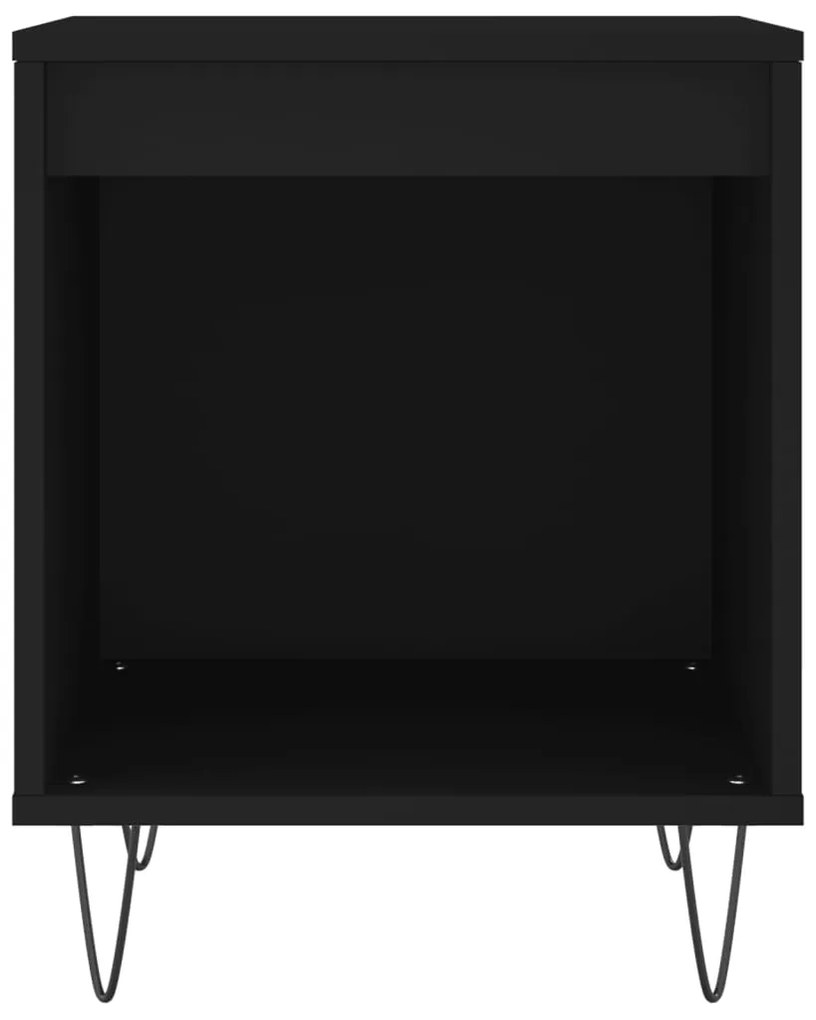 vidaXL Κομοδίνα 2 τεμ. Μαύρα 40 x 35 x 50 εκ. από Επεξεργασμένο Ξύλο