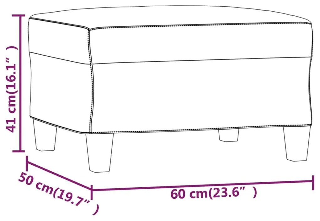 Υποπόδιο Κρεμ 60x50x41 εκ. Υφασμάτινο - Κρεμ