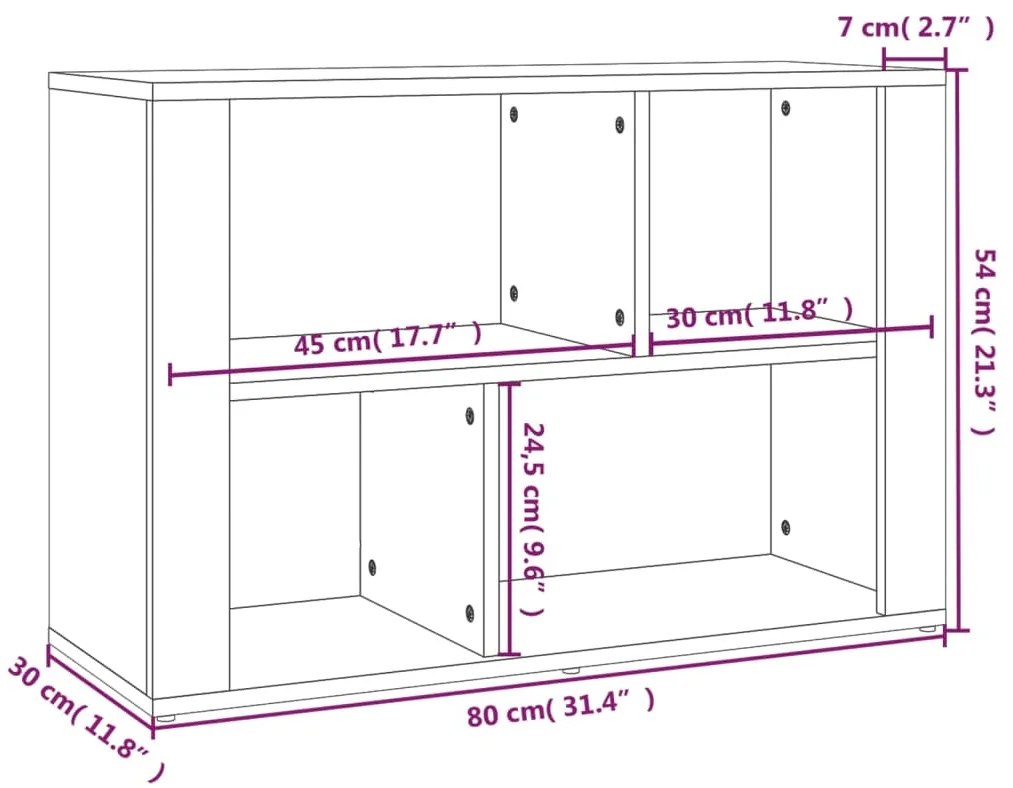 vidaXL Ντουλάπι Γκρι Σκυροδέματος 80x30x54 εκ. Επεξεργασμένο Ξύλο