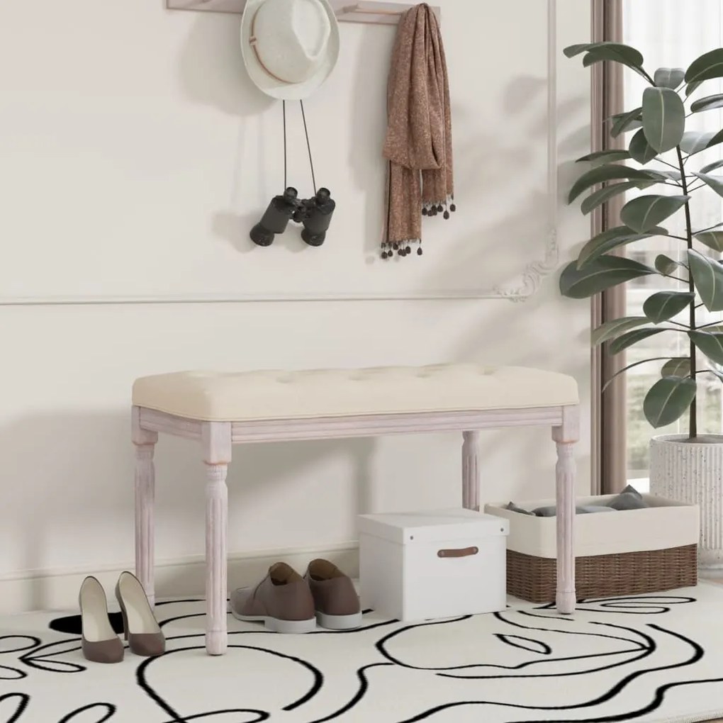 vidaXL Πάγκος Μπεζ 80 x 40 x 49 εκ. Λινός