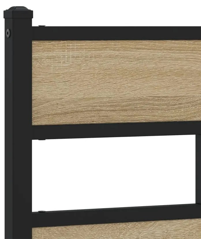 vidaXL Σκελετός Κρεβ. Χωρίς Στρώμα Sonoma Δρυς 120x200 εκ. Μεταλλικό