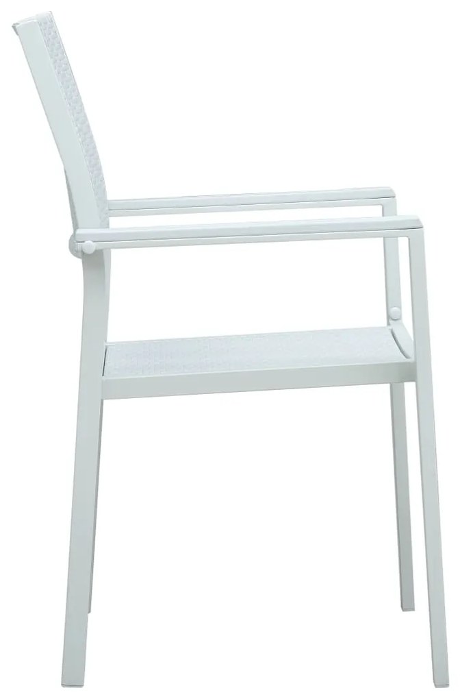 vidaXL Καρέκλες Κήπου 4 τεμ. Λευκές με Όψη Ρατάν Πλαστικές