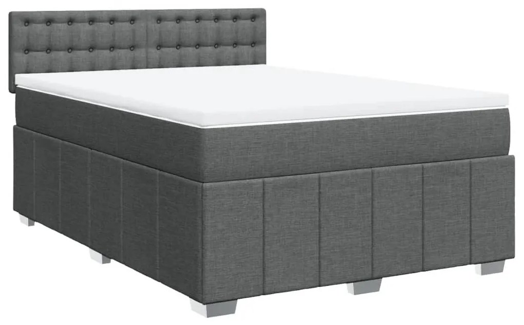 ΚΡΕΒΑΤΙ BOXSPRING ΜΕ ΣΤΡΩΜΑ ΣΚΟΥΡΟ ΓΚΡΙ 160X200 ΕΚ ΥΦΑΣΜΑΤΙΝΟ 3287134