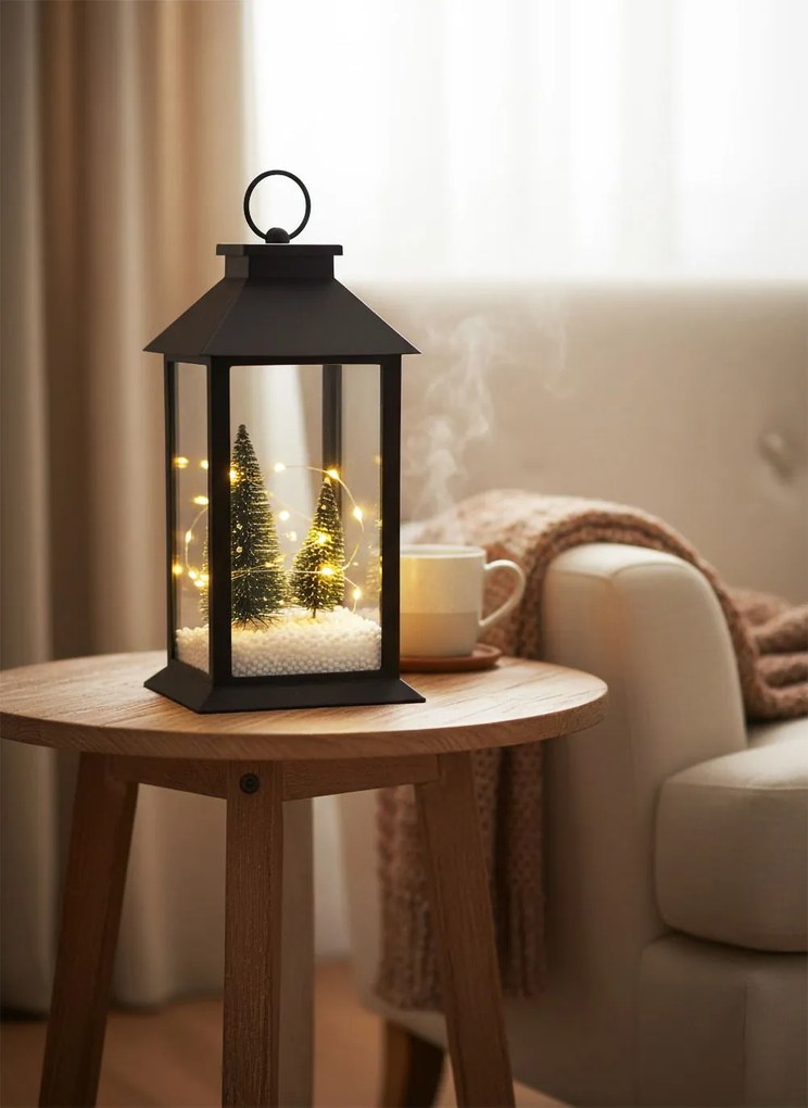 Διακοσμητικό LED Plastic lantern with tree