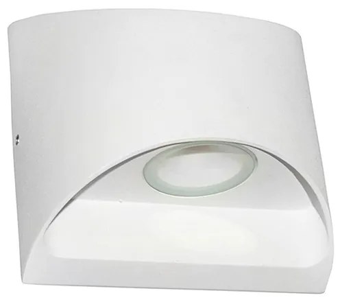 Adeleq Led Φωτιστικό Επίτοιχο Αλουμινίου Οβάλ Διπλής Κατεύθυνσης 2x3W 3000K Λευκό 3-691110
