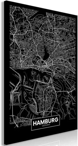 Πίνακας - Dark Map of Hamburg (1 Part) Vertical - 80x120