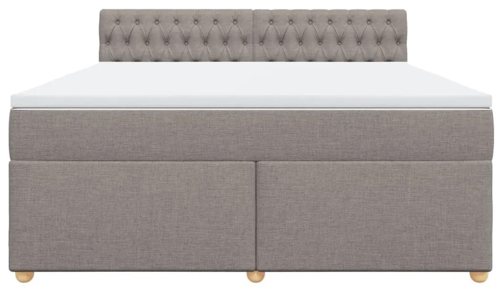 Κρεβάτι Boxspring με Στρώμα Taupe 180x200 εκ. Υφασμάτινο - Μπεζ-Γκρι