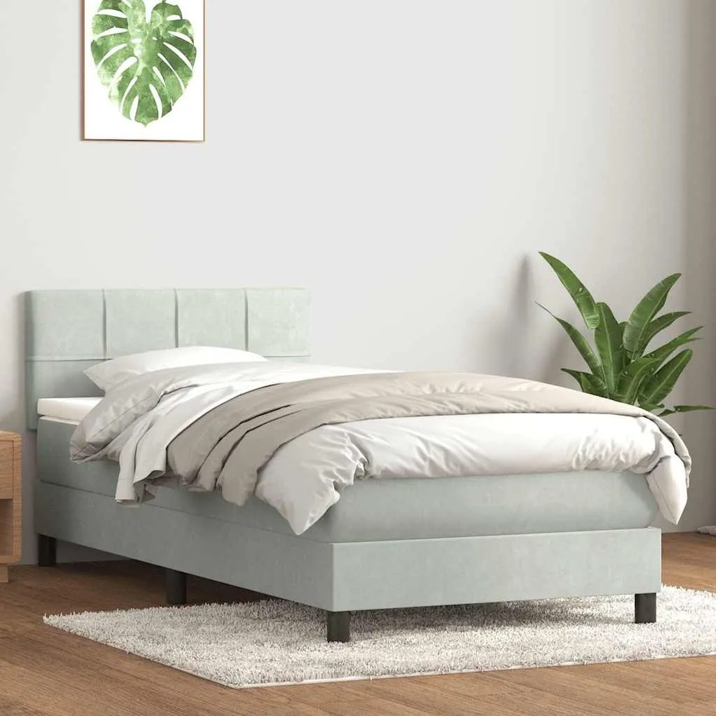 BOX SPRING ΚΡΕΒΑΤΙ ΜΕ ΣΤΡΩΜΑ ΑΝΟΙΧΤΟ ΓΚΡΙ 90X220 ΕΚ. ΒΕΛΟΥΔΙΝΟ 3316239