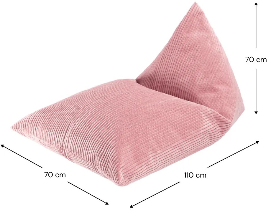 Πουφ Lounger Υφασμα Κοτλε Ροζ