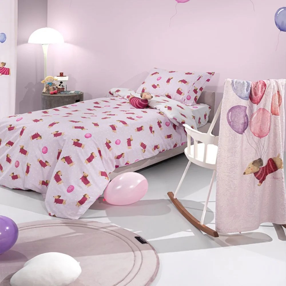 Σεντόνια Παιδικά Pet (Σετ 3τμχ) Fuchsia Saint Clair Μονό 165x250cm 100% Cotton