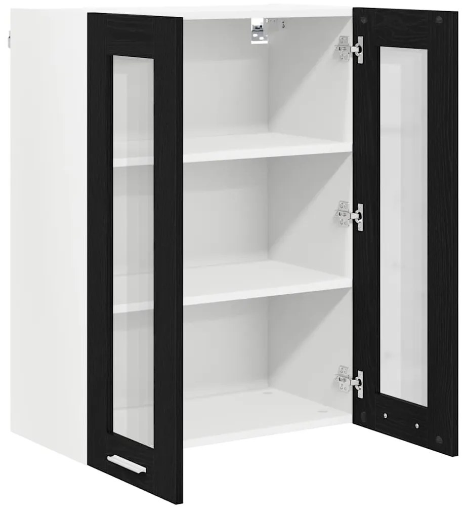 vidaXL Κρεμαστό ντουλάπι με αποθήκευση Μαύρη Οξυά 60 x 31 x 80 εκ.