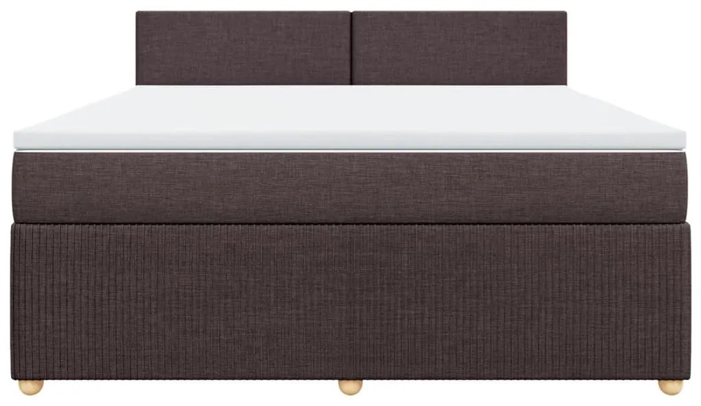 Κρεβάτι Boxspring με Στρώμα Σκούρο Καφέ 180x200 εκ Υφασμάτινο - Καφέ