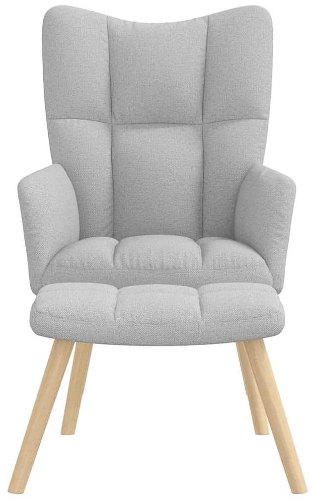 vidaXL Καρέκλα χαλάρωσης με υποπόδιο Cloud Grey Fabric