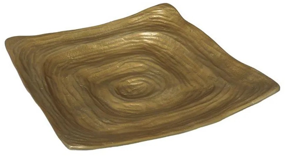 Διακοσμητικός Δίσκος Artiom 032489 28x28x5cm Gold Αλουμίνιο
