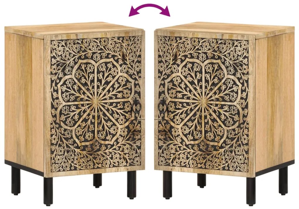 vidaXL Ντουλάπι Μπάνιου 38 x 33 x 58 εκ. από Μασίφ Ξύλο Μάνγκο