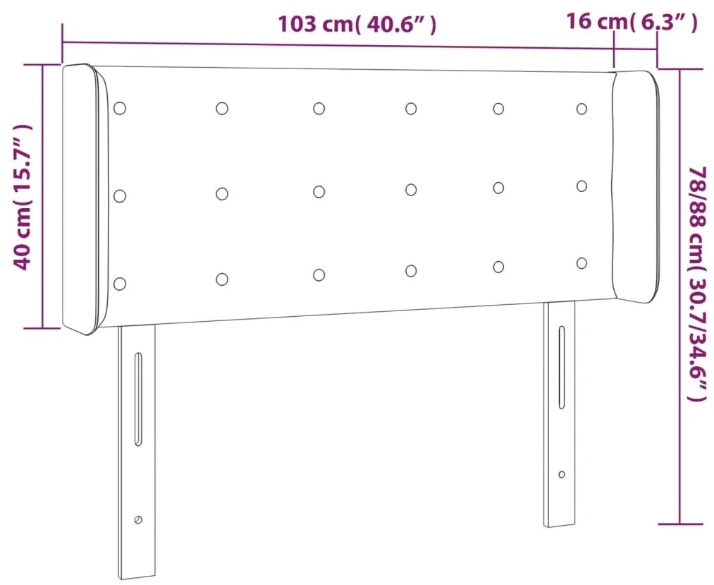 Κεφαλάρι με Πτερύγια Σκούρο Γκρι 103x16x78/88 εκ. Βελούδινο 3119245