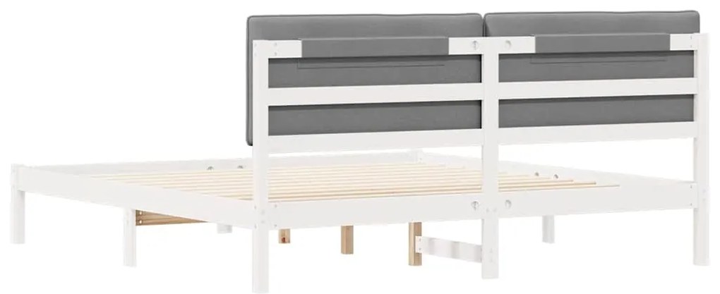 vidaXL Σκελετός Κρεβατιού με Επενδεδυμένο Κεφαλάρι Ανοιχτό γκρι