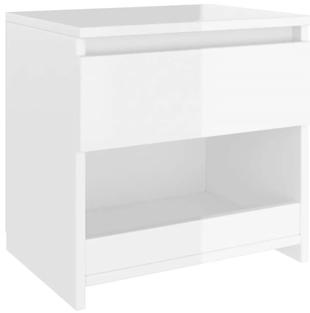 vidaXL Κομοδίνα 2 τεμ. Γυαλιστερό Λευκό 40 x 30 x 39 εκ. Επεξ. Ξύλο