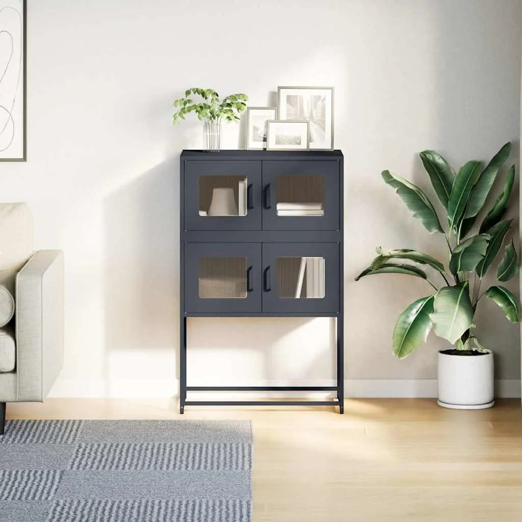 Highboard Ανθρακί 68x39x107 cm Χάλυβας - Ανθρακί