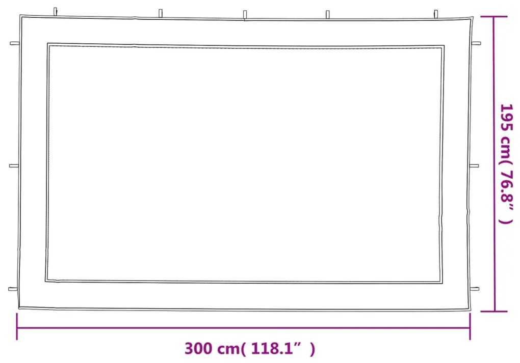vidaXL Τοιχώματα Τέντας Εκδηλώσεων 2 τεμ. Λευκά και Μαύρα με Πλέγμα