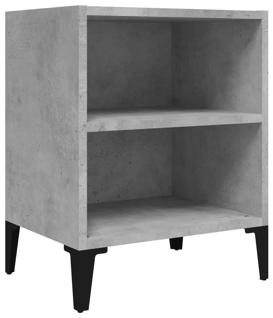 vidaXL Κομοδίνo Γκρι Σκυροδέματος 40 x 30 x 50 εκ. με Μεταλλικά Πόδια