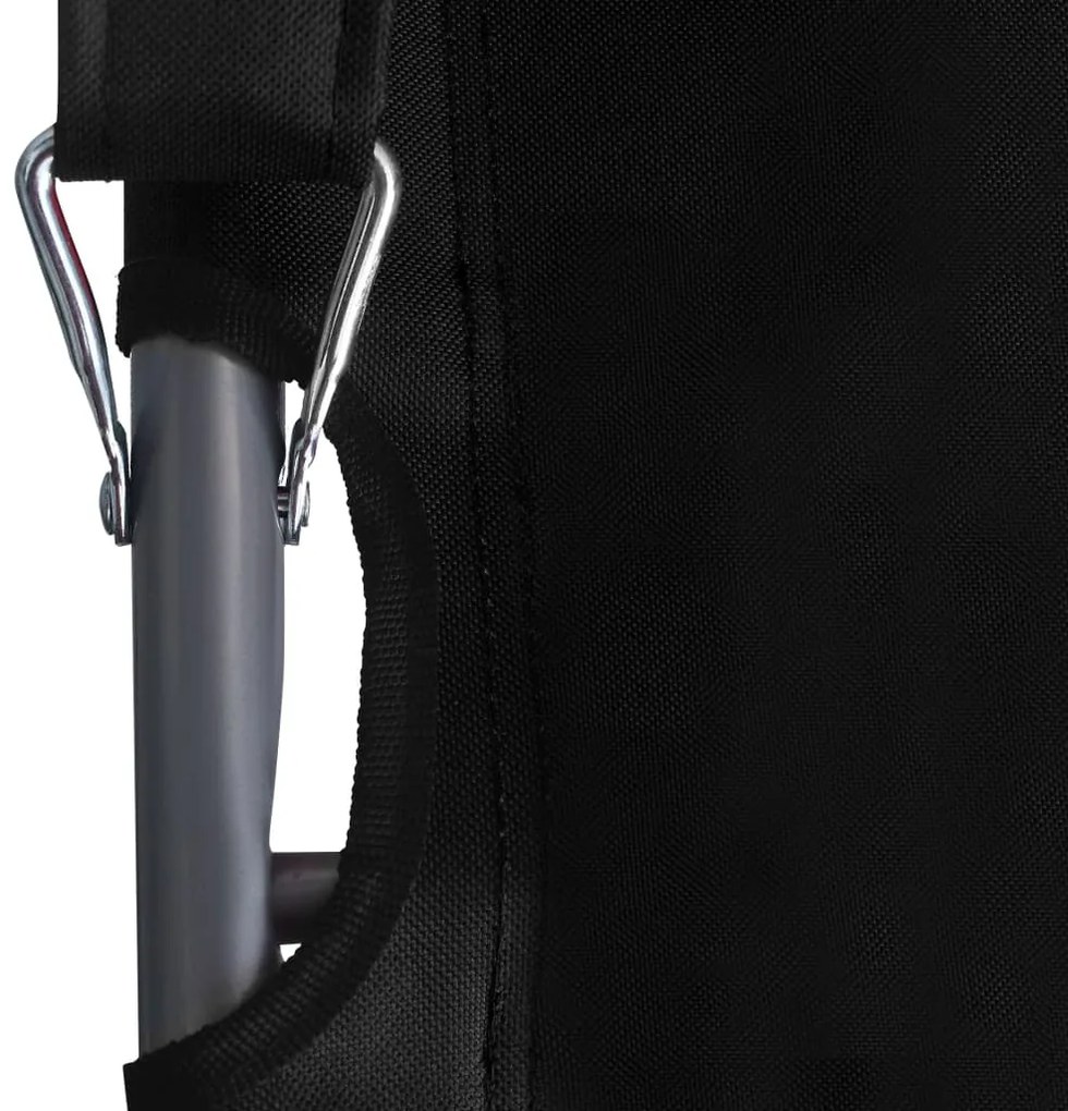 vidaXL Καρέκλες Παραλίας Πτυσσόμενες 2 τεμ. Μαύρες Υφασμάτινες