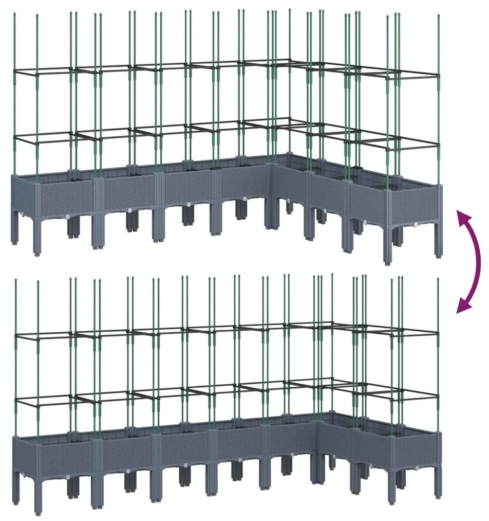 ΖΑΡΝΤΙΝΙΕΡΑ ΚΗΠΟΥ ΜΕ ΚΑΦΑΣΩΤΟ ΓΚΡΙ 200X160X142,5 ΕΚ. ΑΠΟ PP 367971