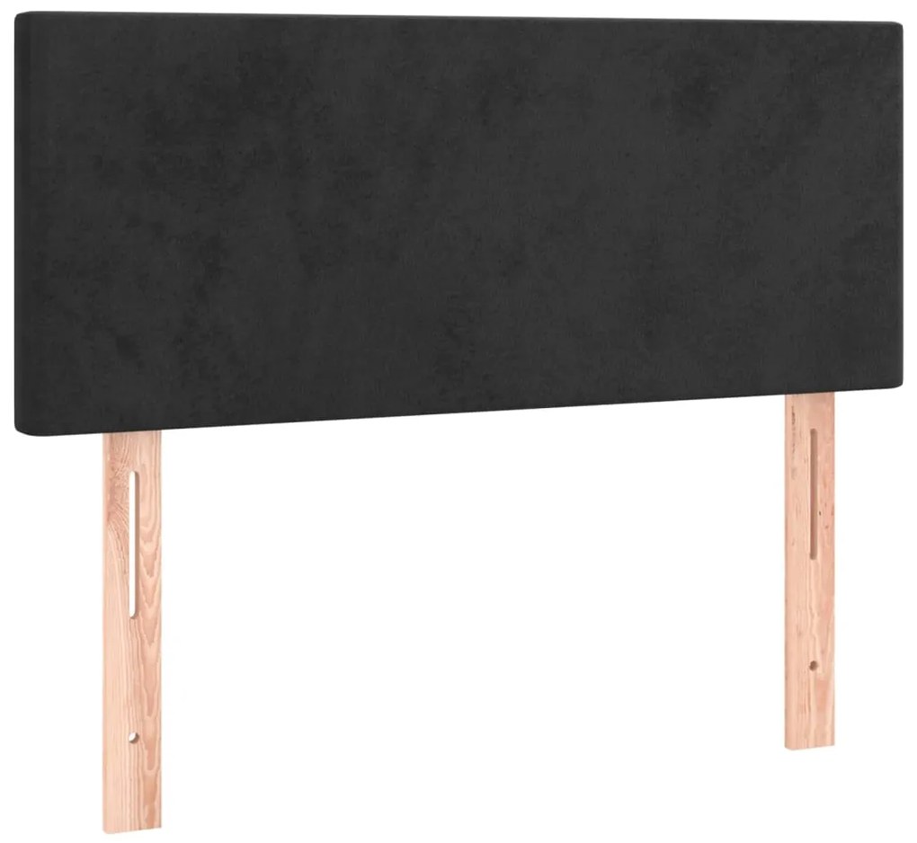 vidaXL Κρεβάτι Boxspring με Στρώμα Μαύρο 90x190 εκ. Βελούδινο