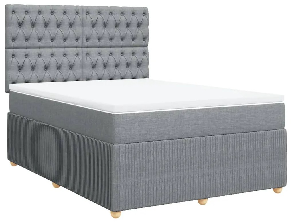 ΚΡΕΒΑΤΙ BOXSPRING ΜΕ ΣΤΡΩΜΑ ΑΝΟΙΧΤΟ ΓΚΡΙ 140X200 ΕΚ. ΥΦΑΣΜΑΤΙΝΟ 3292086