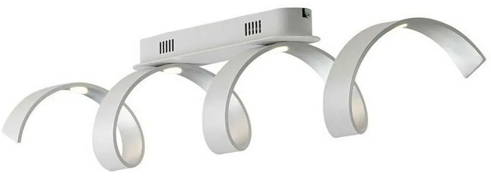 Φωτιστικό Οροφής - Πλαφονιέρα Helix LED-HELIX-PL4C BCO 20W Led 80x18cm White-Silver Luce Ambiente De Aluminium
