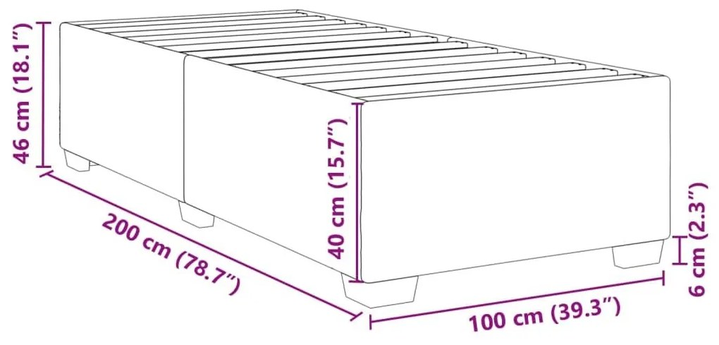 Σκελετός Κρεβατιού Χωρίς Στρώμα Μπλε 100x200 εκ. Υφασμάτινο - Μπλε