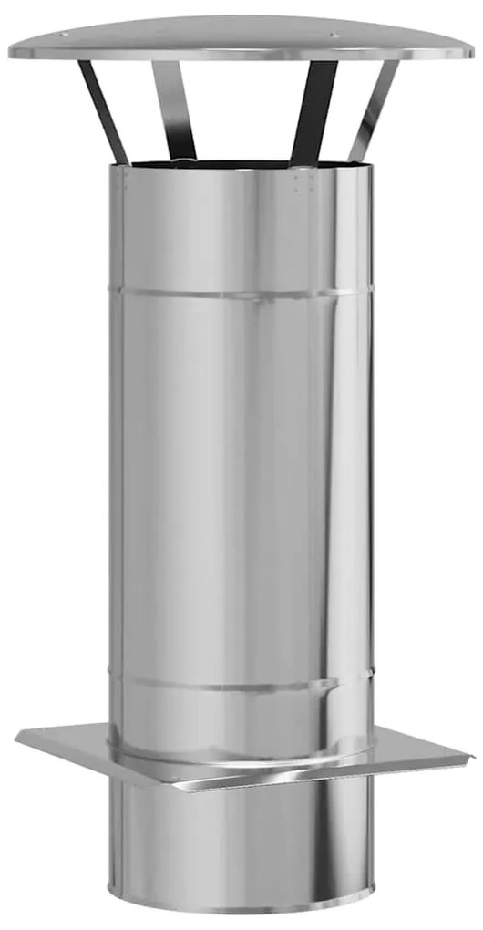 vidaXL Επέκταση Καμινάδας Ασημί 35 x 35 x 65 εκ Ανοξείδωτο ατσάλι