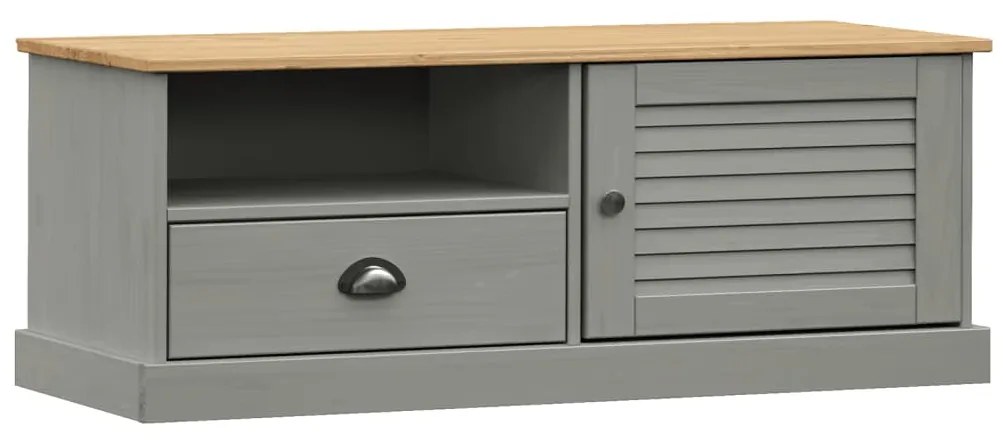 vidaXL Έπιπλο Τηλεόρασης VIGO Γκρι 106 x 40 x 40 εκ. Μασίφ Ξύλο Πεύκου