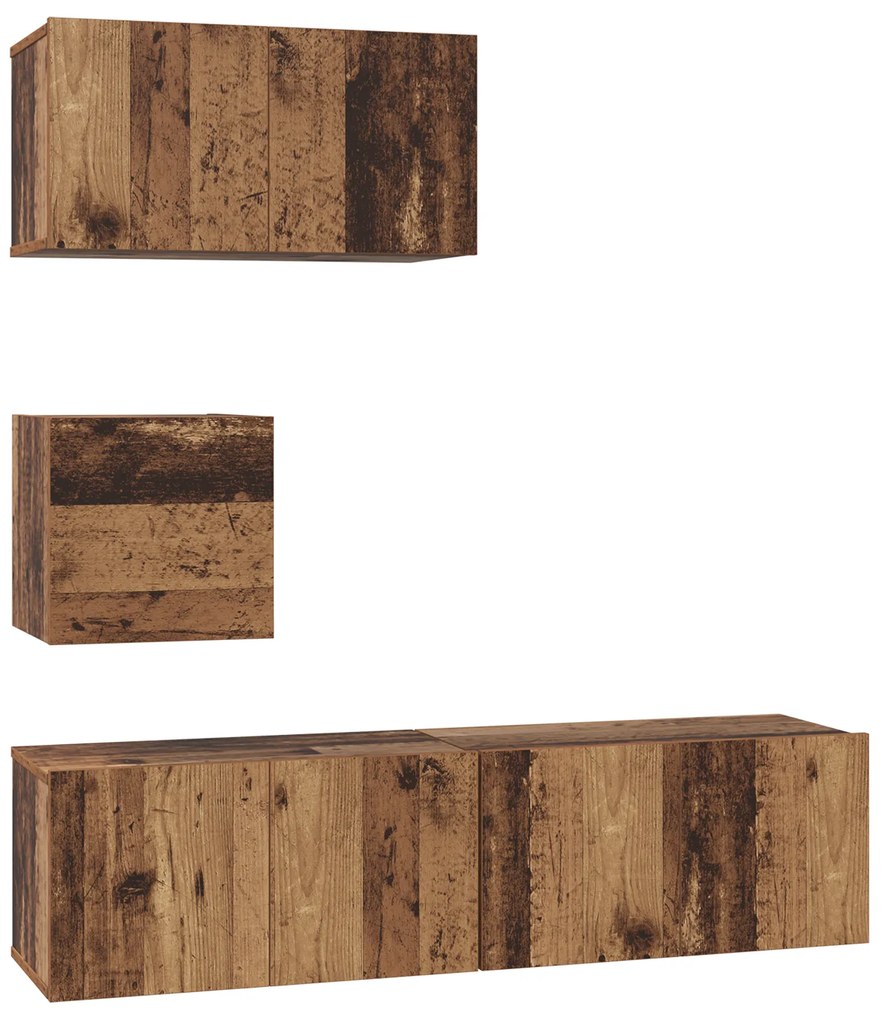 vidaXL Σετ επίπλου τηλεόρασης 4 pcs Παλαιό ξύλο 60 x 30 x 30 cm