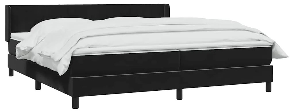 vidaXL Κρεβάτι Boxspring με Στρώμα Μαύρο 180x210 εκ. Βελούδινο