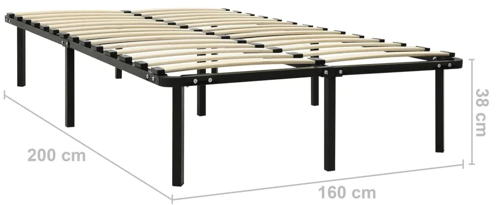 vidaXL Πλαίσιο Κρεβατιού Μαύρο 160 x 200 εκ. Μεταλλικό