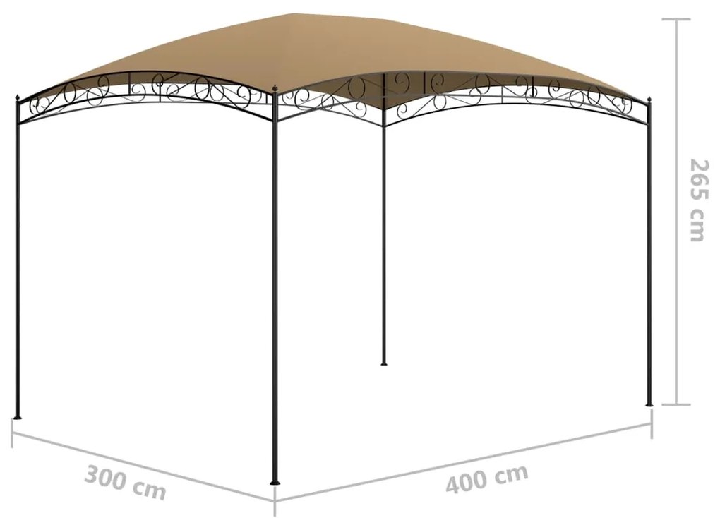 vidaXL Κιόσκι Taupe 3 x 4 x 2,65 μ. 180 γρ./μ²