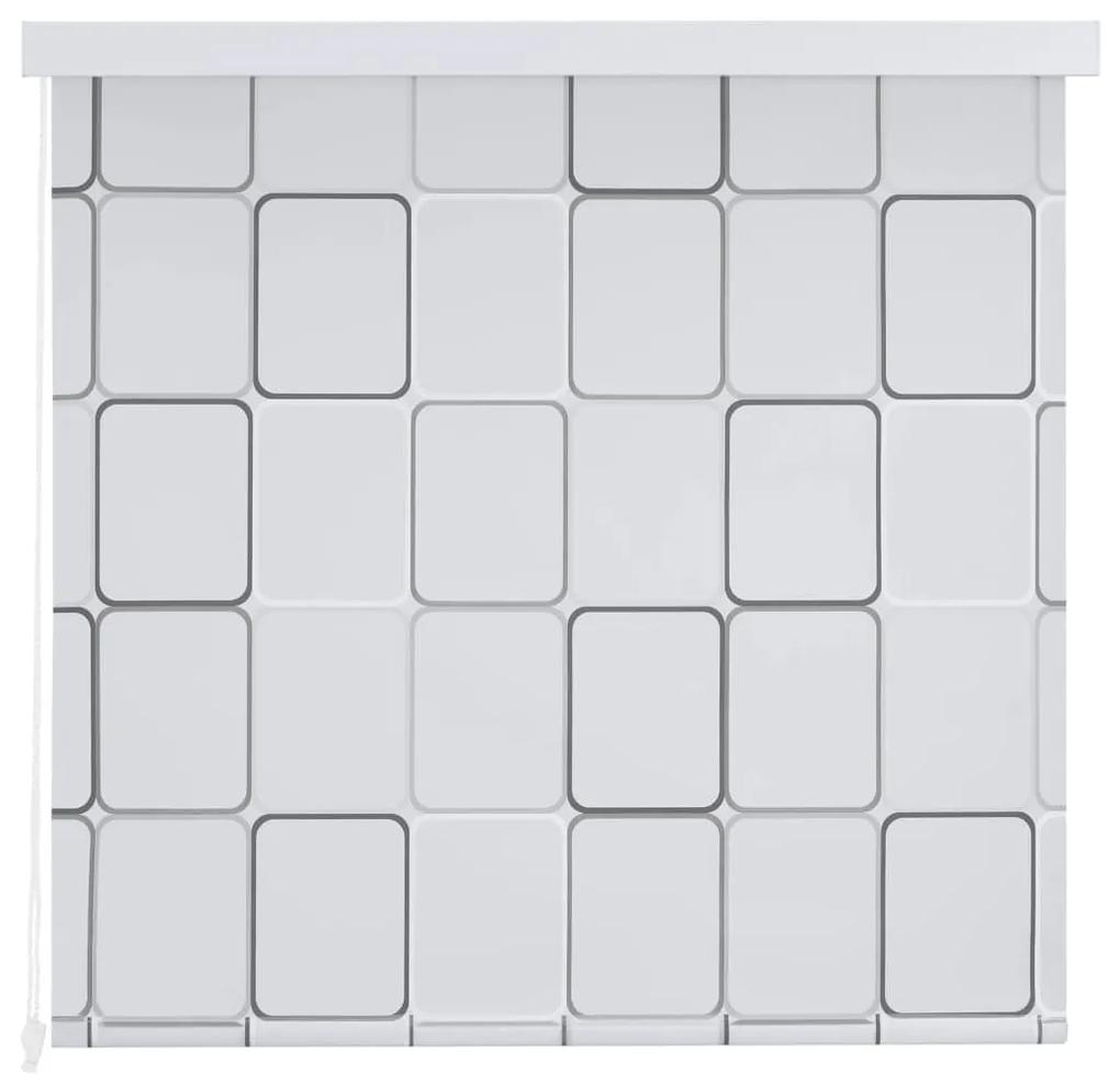 Κουρτίνα Μπάνιου Ρολό Τετράγωνο Σχέδιο 160 x 240 εκ. - Λευκό