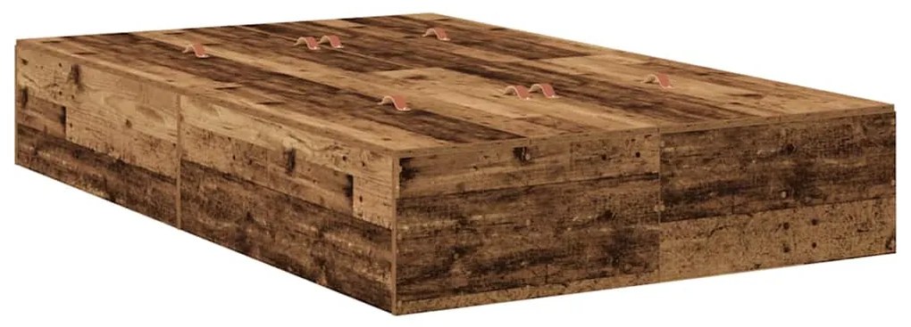 vidaXL Κρεβάτι με αποθηκευτικό χώρο με συρτάρι Παλιό Ξύλο 120 cm