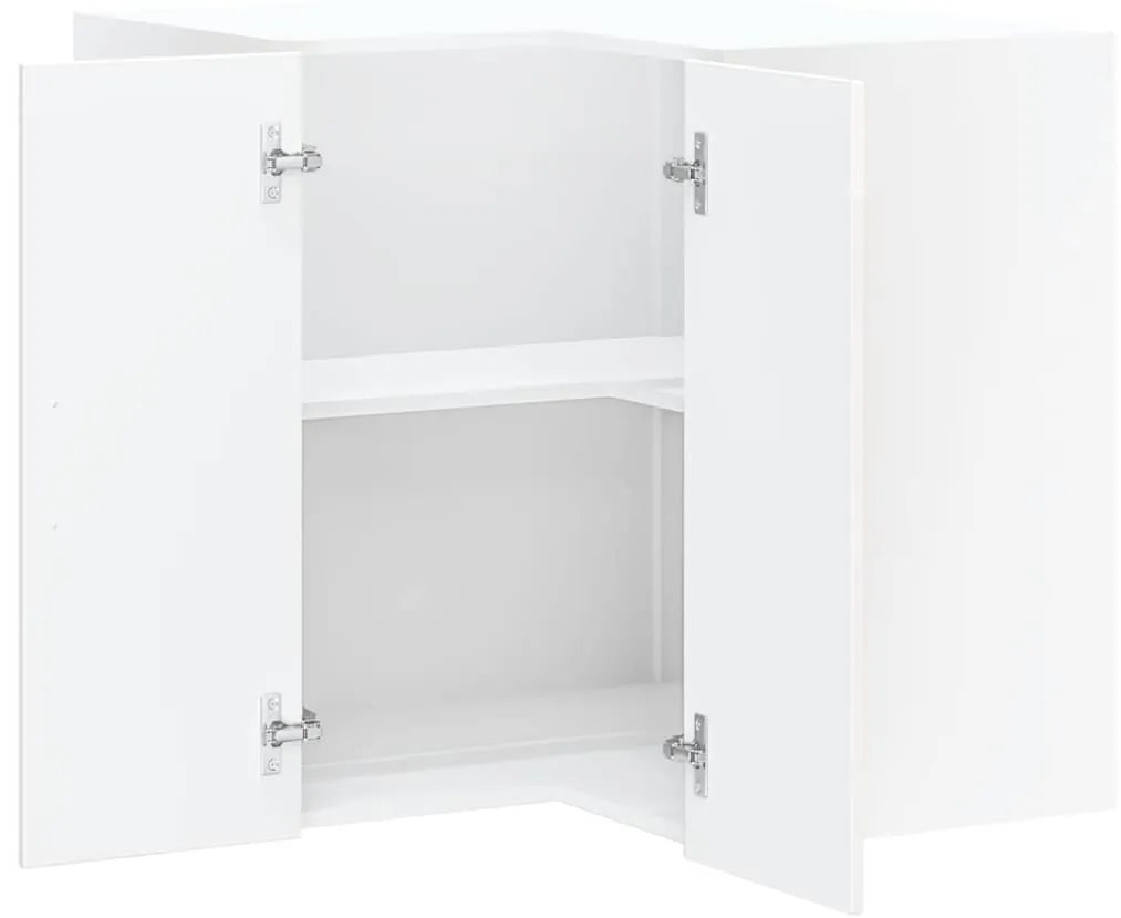 vidaXL Γωνιακό ντουλάπι τοίχου κουζίνας "Kalmar" High Gloss White
