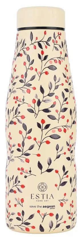 ESTIA ΘΕΡΜΟΣ TRAVEL FLASK SAVE THE AEGEAN 500ml BLOOM  BEIGE