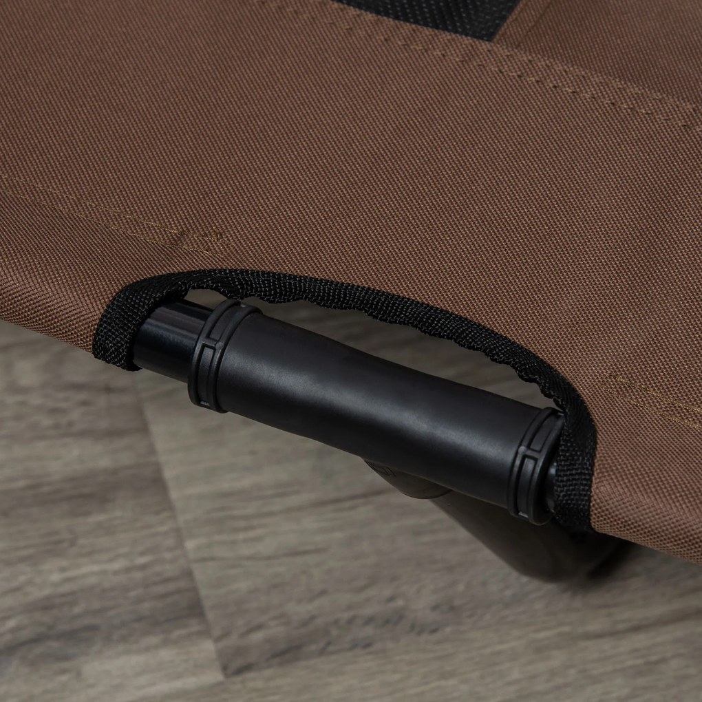 PawHut Κρεβάτι Σκύλου, Αναδιπλούμενο, Κρεβάτι Σκύλου Εξωτερικού Χώρου, Υψωμένη Βάση, 122 cm x 92 cm x 23 cm, Καφέ Καφέ + Μαύρο