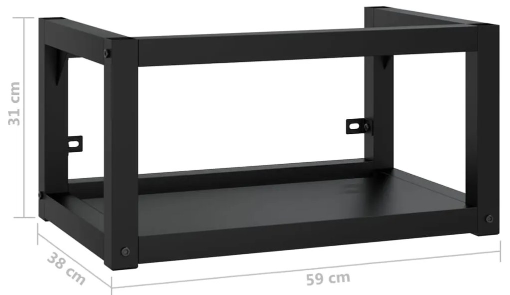 vidaXL Έπιπλο Μπάνιου Επιτοίχιο Μαύρο 59 x 38 x 31 εκ. Σιδερένιο