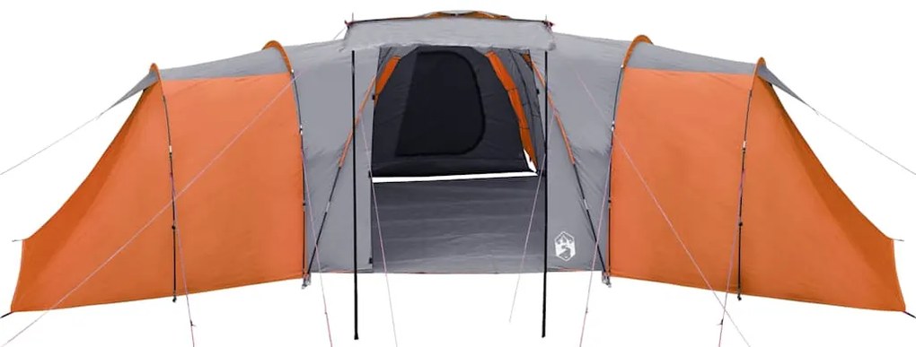 vidaXL Σκηνή Οικογενειακή Θόλος 12 Ατόμων Αδιάβροχη Γκρι/Πορτοκαλί