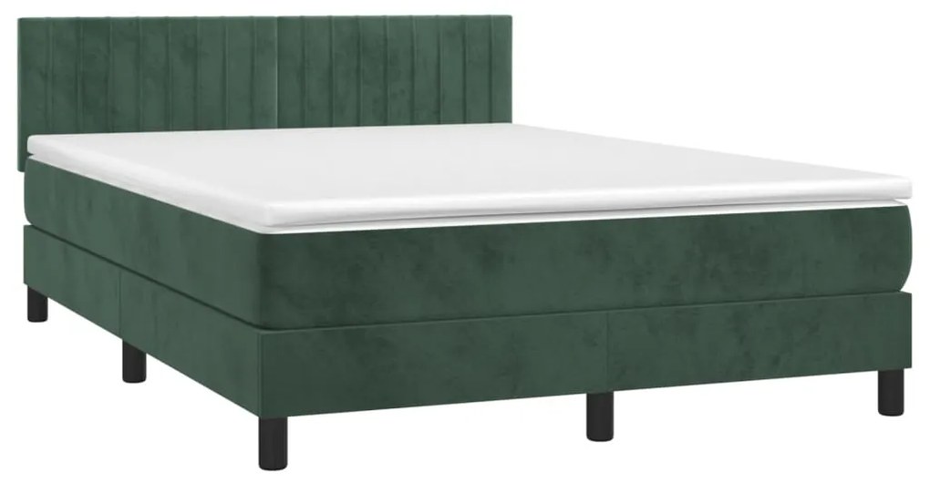 ΚΡΕΒΑΤΙ BOXSPRING ΜΕ ΣΤΡΩΜΑ ΣΚΟΥΡΟ ΠΡΑΣΙΝΟ 140X200ΕΚ. ΒΕΛΟΥΔΙΝΟ 3141428