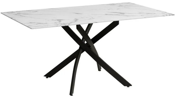 Τραπέζι Τραπεζαρίας 102 Fylliana Μάρμαρο - Μαύρο 140x80x75 εκ.